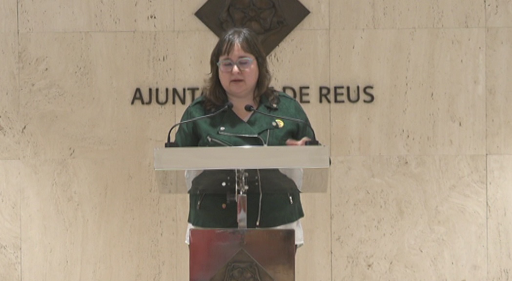 Montserrat Flores en roda de premsa sobre la trasformació digital de la ciutata de Reus