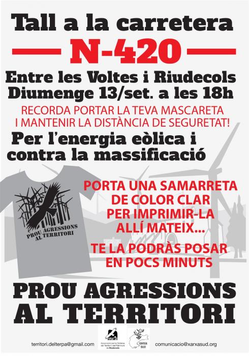 cartell per a la convocatòria de  la concentració del 13 de setembre