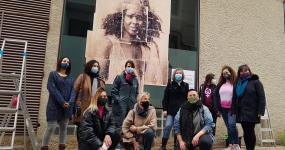 Mural feminista en commemoració del 8M